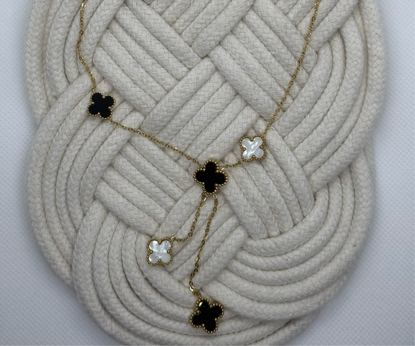 B&W Clover Necklace