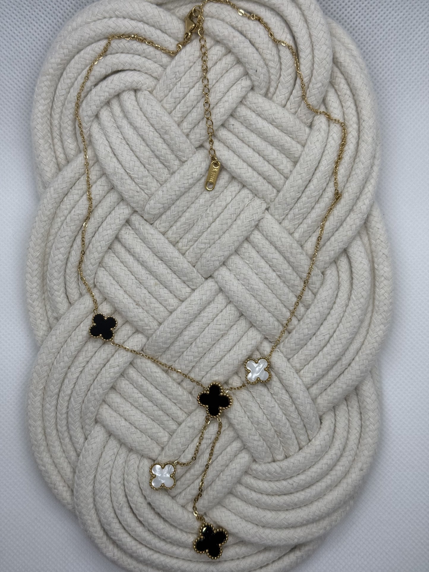 B&W Clover Necklace