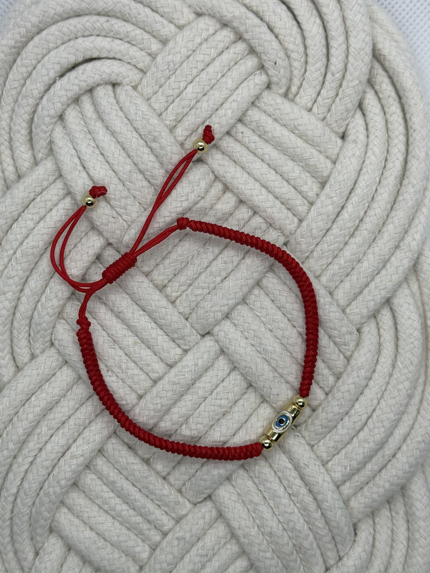 Evil Eye Red Knit Bracelet