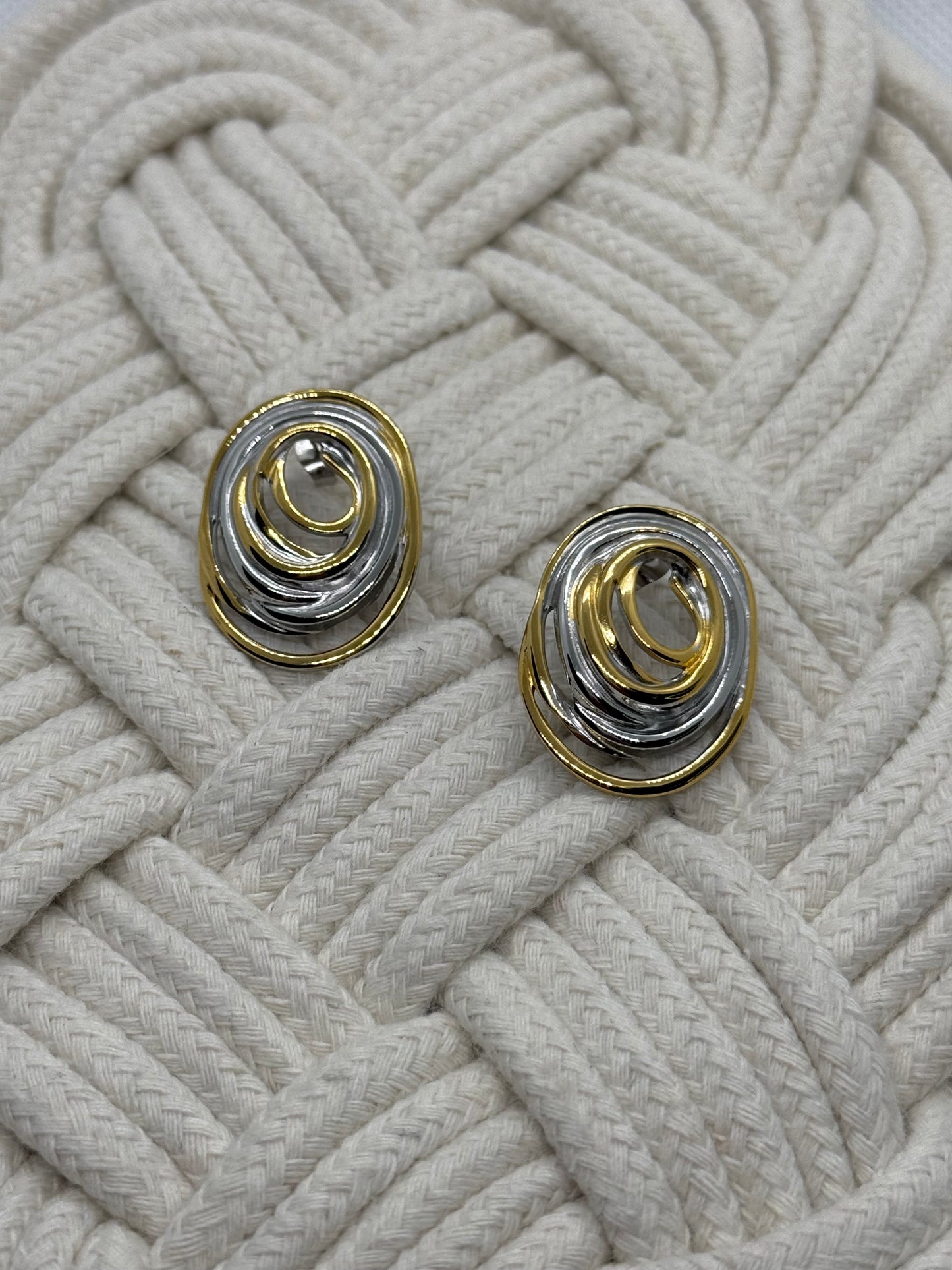 Swirl Two-Tone Earrings