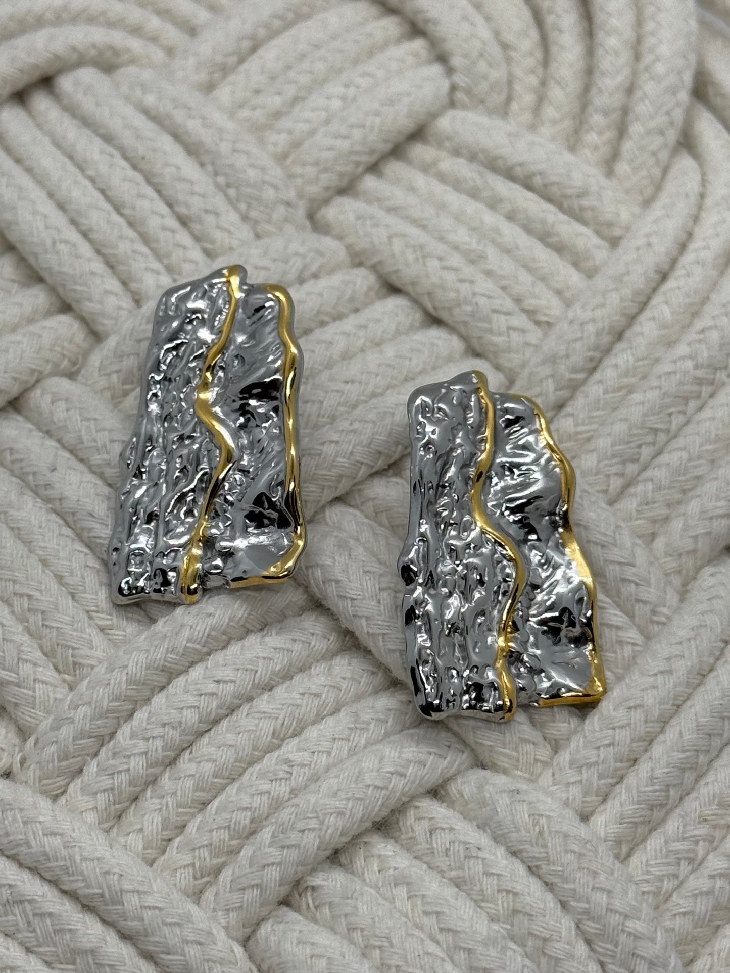 Statement Two-Tone Earrings