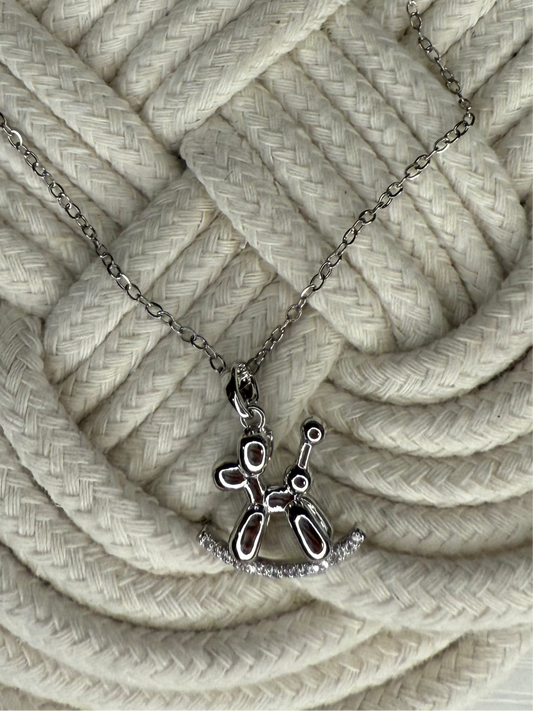 Balloon Dog Silver Necklace