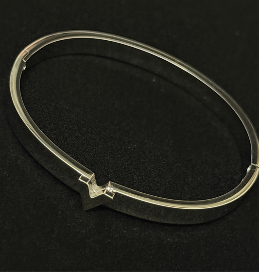 V Silver Bangle