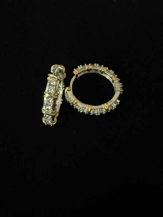 Two Tone Hoop Earrings